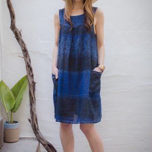 Indigo Floral Vintage Inspired Maternity Muumuu